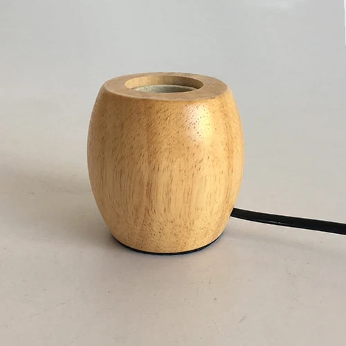 OUDELADI mini solid wood polyhedron Table Lamps living room bedroom desk bedside EU plug switch line E27 Wooden tafel lamp